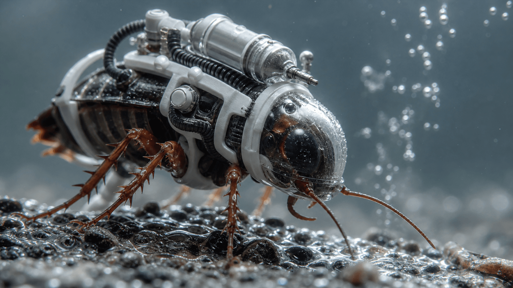 Cyborg Cockroach Gets 3D-Printed Diving Suit: Flood Rescue Breakthrough Using Biomimetic Insects