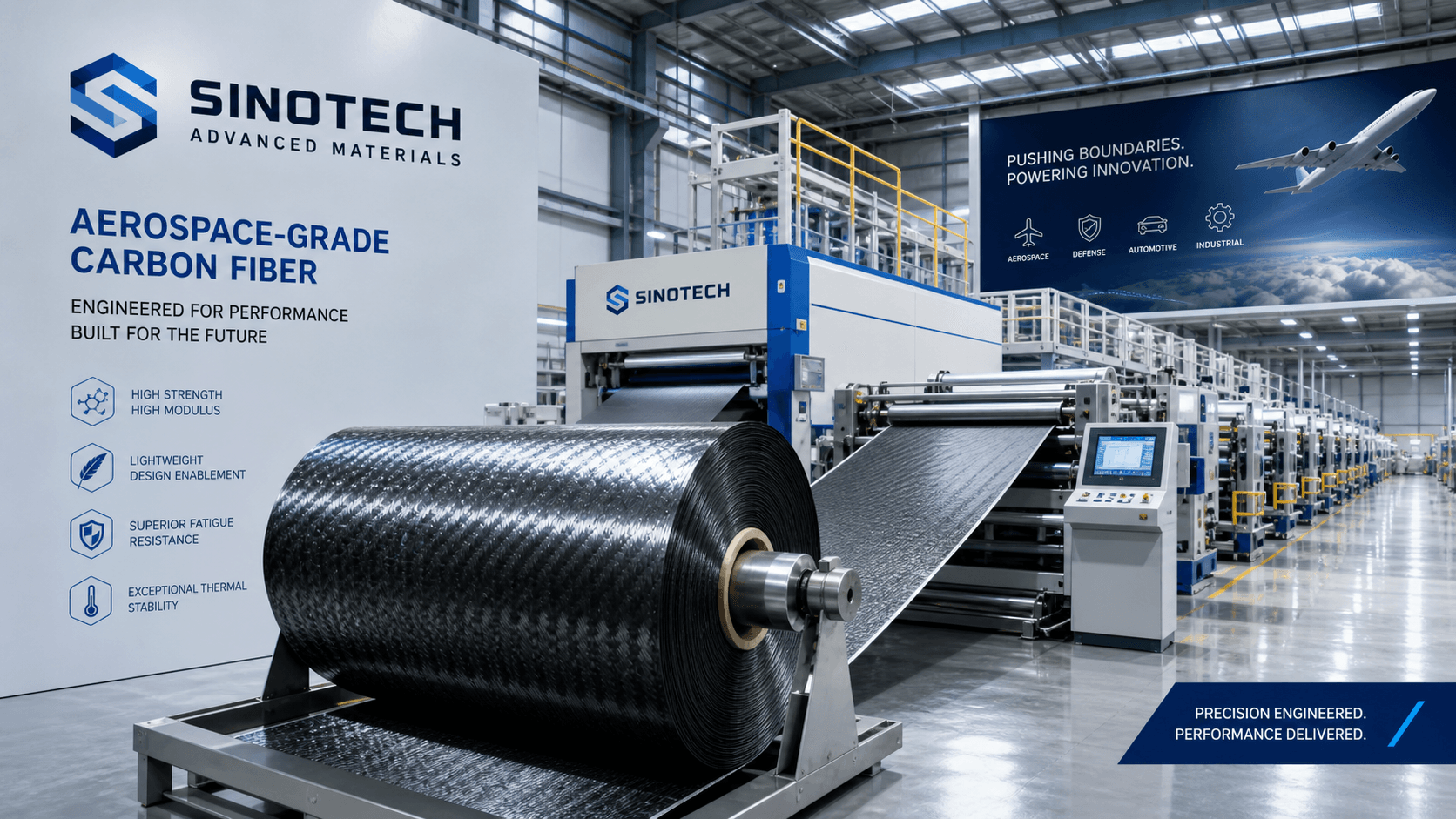Domestic Carbon Fiber Breaks the High-End Barrier: Sinotech 5,000-Ton Aerospace-Grade Capacity and T1100-Class Technology Reach International Frontier