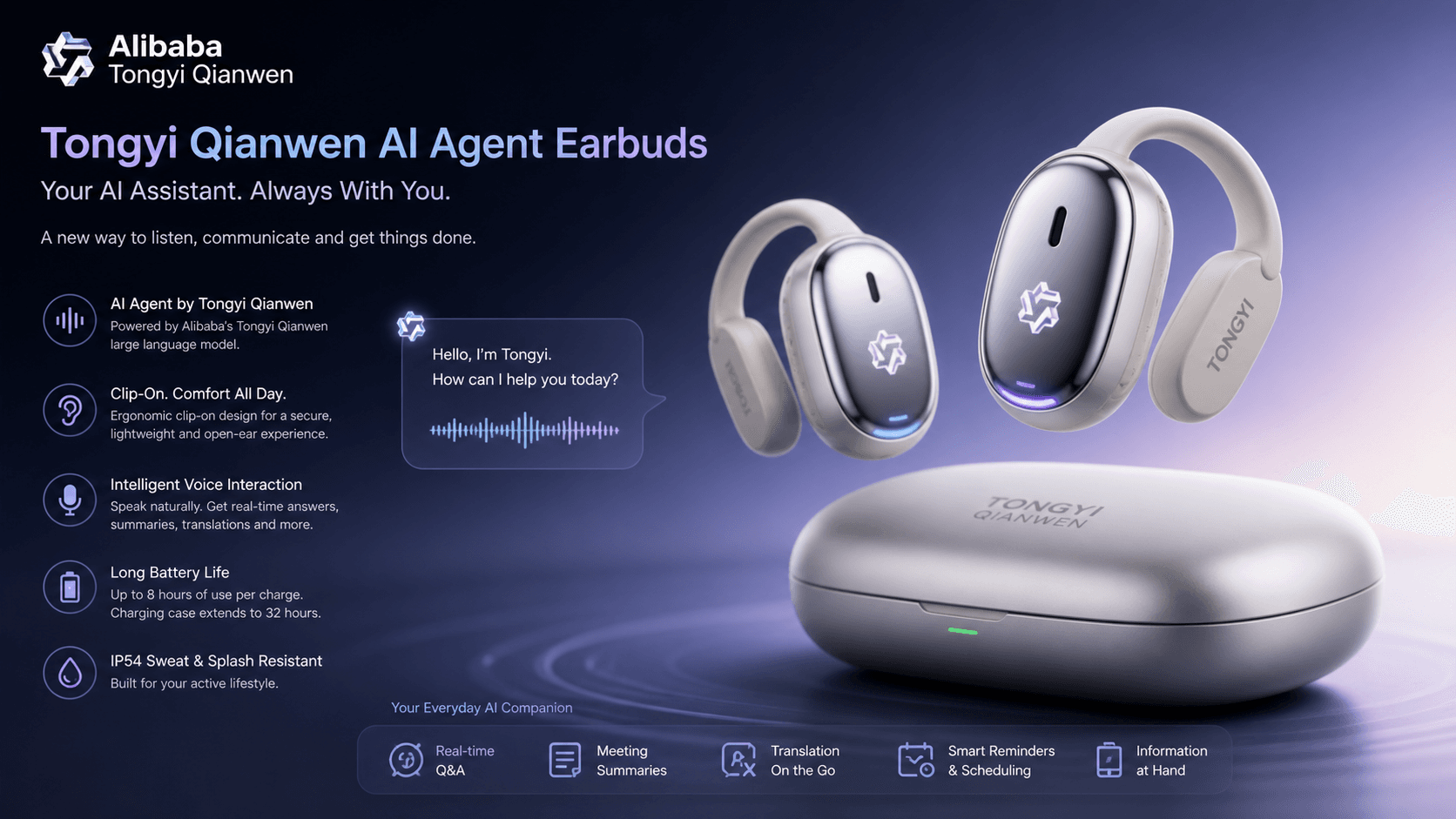 Tongyi Qianwen First AI Agent Earbuds Debut at WAIC: Real-Time Translation, Meeting Minutes, and Health Tracking in All-Day Wearable Design