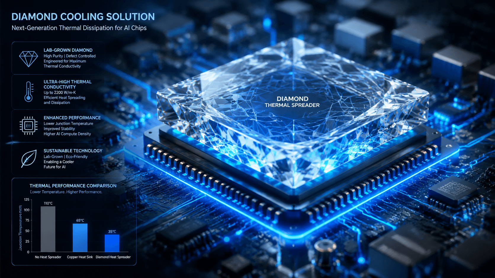 Synthetic Diamond Emerges as AI Chip Cooling Solution