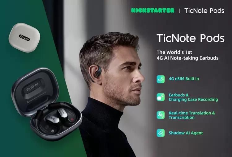 Mobvoi Unveils TicNote Pods, World's First 4G AI Recording Earbuds